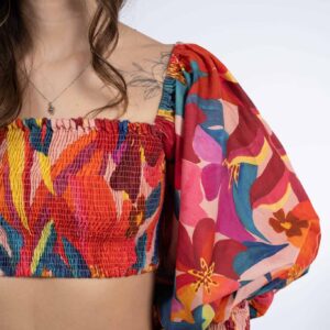 Blusa Farm Lastex Floral Erika