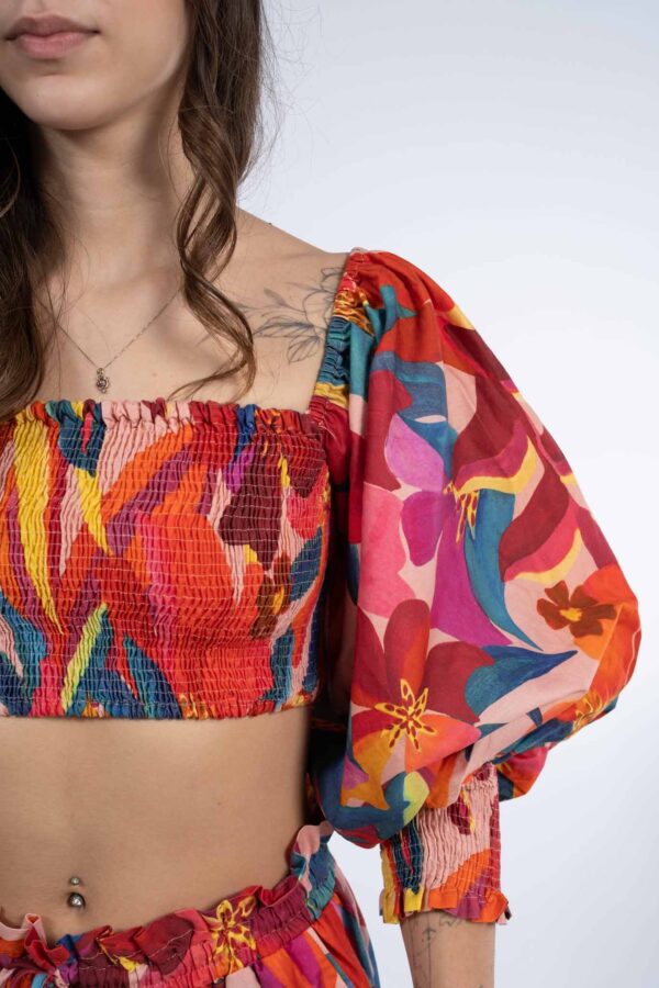 Blusa Farm Lastex Floral Erika