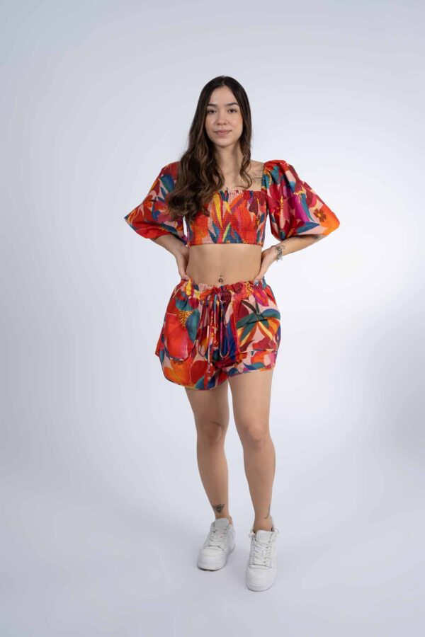 Blusa Farm Lastex Floral Erika - Imagem 4