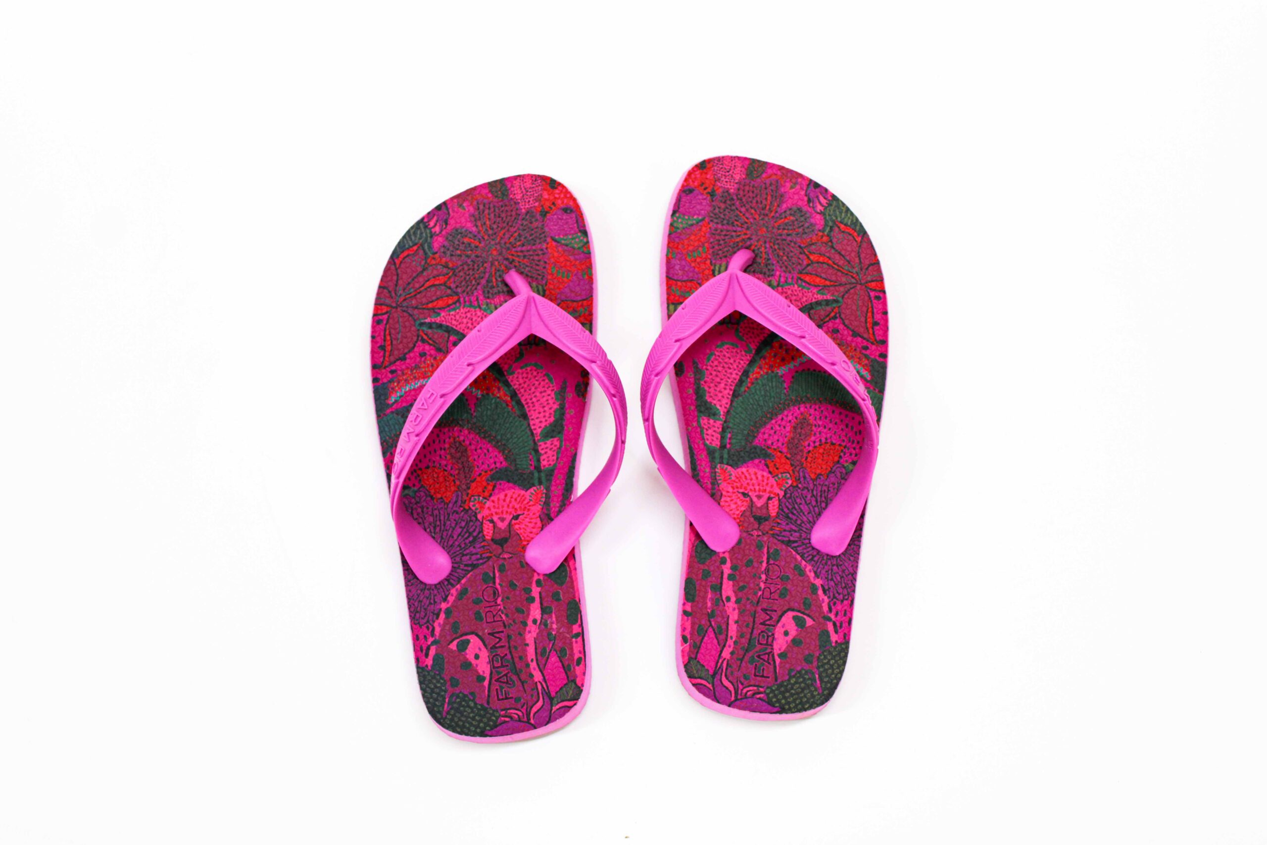 Sandalia Farm Salto Rasteiro Plastico Rosa Pink